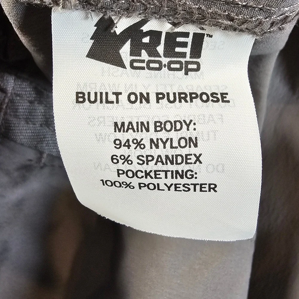REI Co-op Sahara‎ Cargo Shorts Mens 34 Grey Relaxed Fit Hiking Outdoor Belted